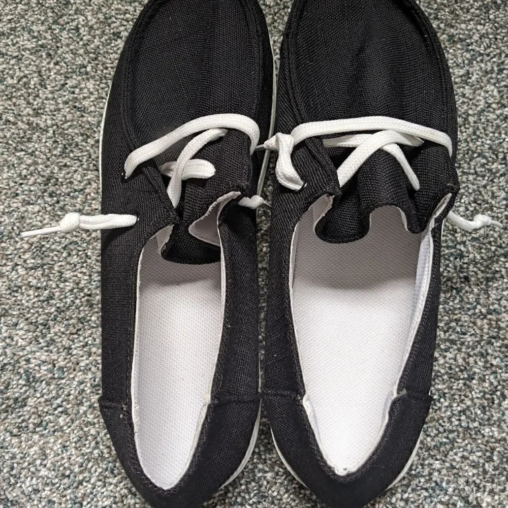 NEW!! Black Canvas Slip On Sneakers